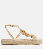 Zimmermann Floral-appliqué leather espadrille sandals