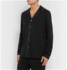 Calvin Klein Underwear - Camp-Collar Piped Cotton-Jersey Pyjama Shirt - Black