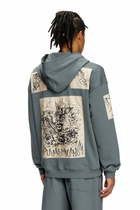 Diesel Hoodie with tattoo patches - Sweaters - Unisex - Grey