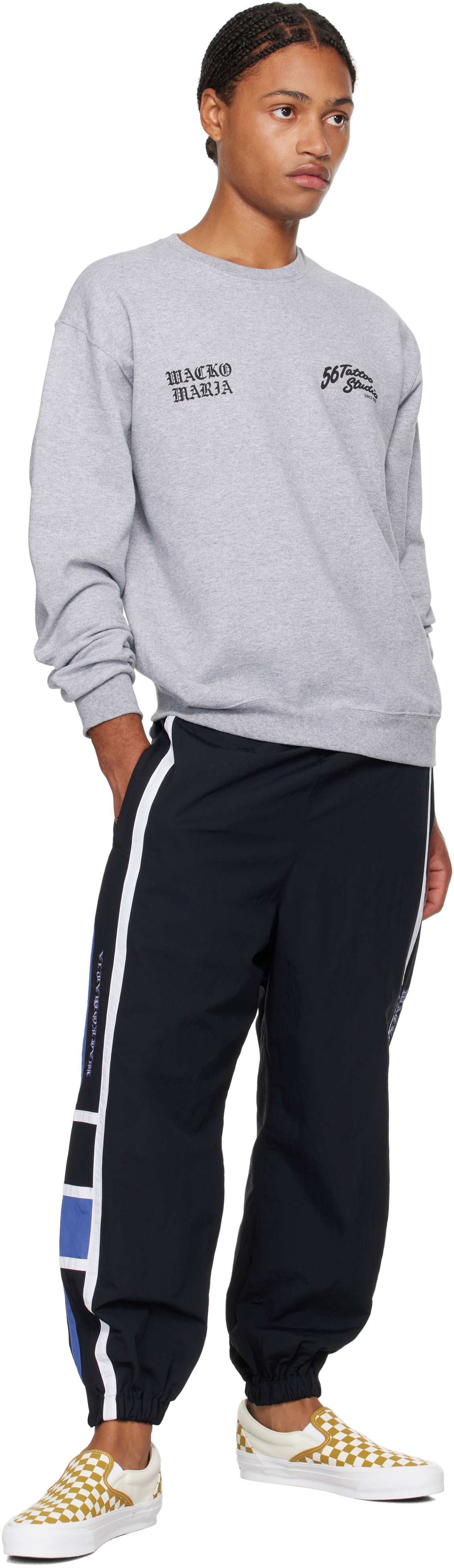 WACKO MARIA Gray 56 Tattoo Studio Edition Crew Neck
