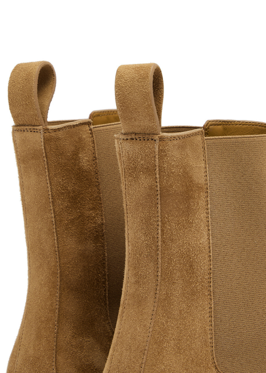 Legres Suede Chelsea Ankle Boots Taupe