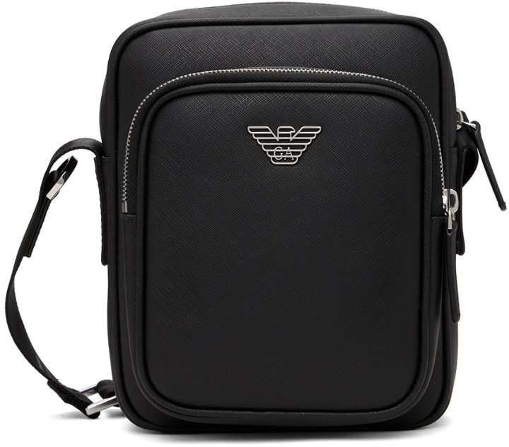 Photo: Emporio Armani Black Logo Plaque Messenger Bag