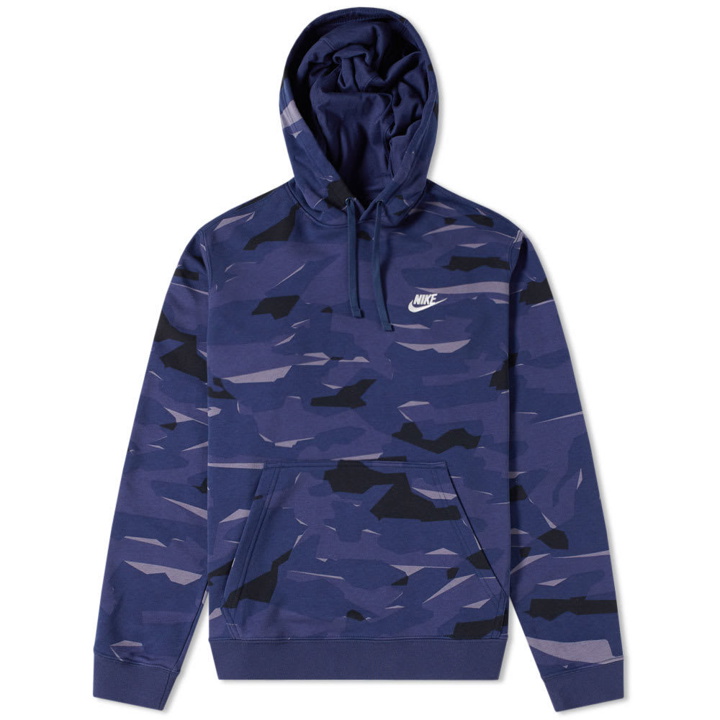 Photo: Nike Club Camo Pullover Hoody Blue