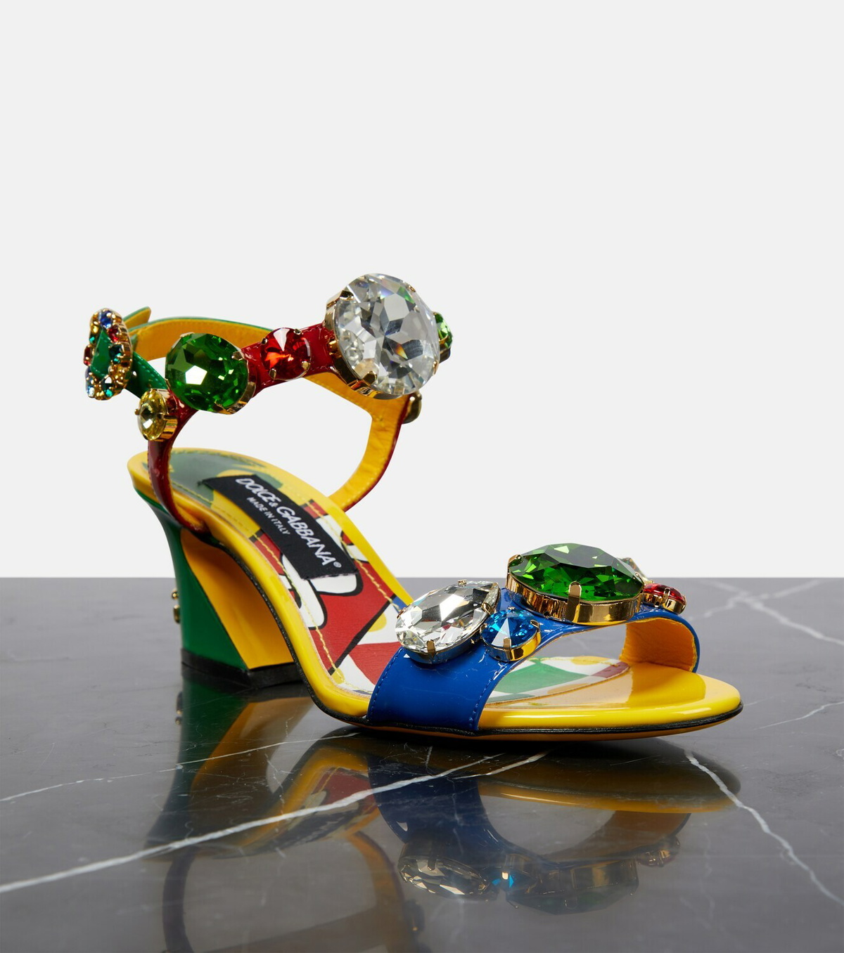 Dolce&Gabbana Keira embellished patent leather sandals Dolce