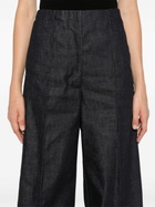 Peter Do Blue Pintucked Wide-Leg Jeans