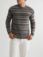 Altea - Striped Alpaca and Cotton-Blend Sweater - Gray