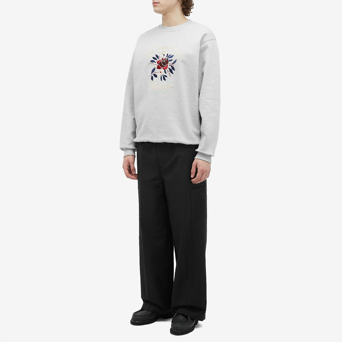スウェット・トレーナー Drole De Monsieur Fleur Sweatshirt SW107-CO001-NY Drôle de Monsieur Fleur Sweatshirt Navy at CareOfCarl.com