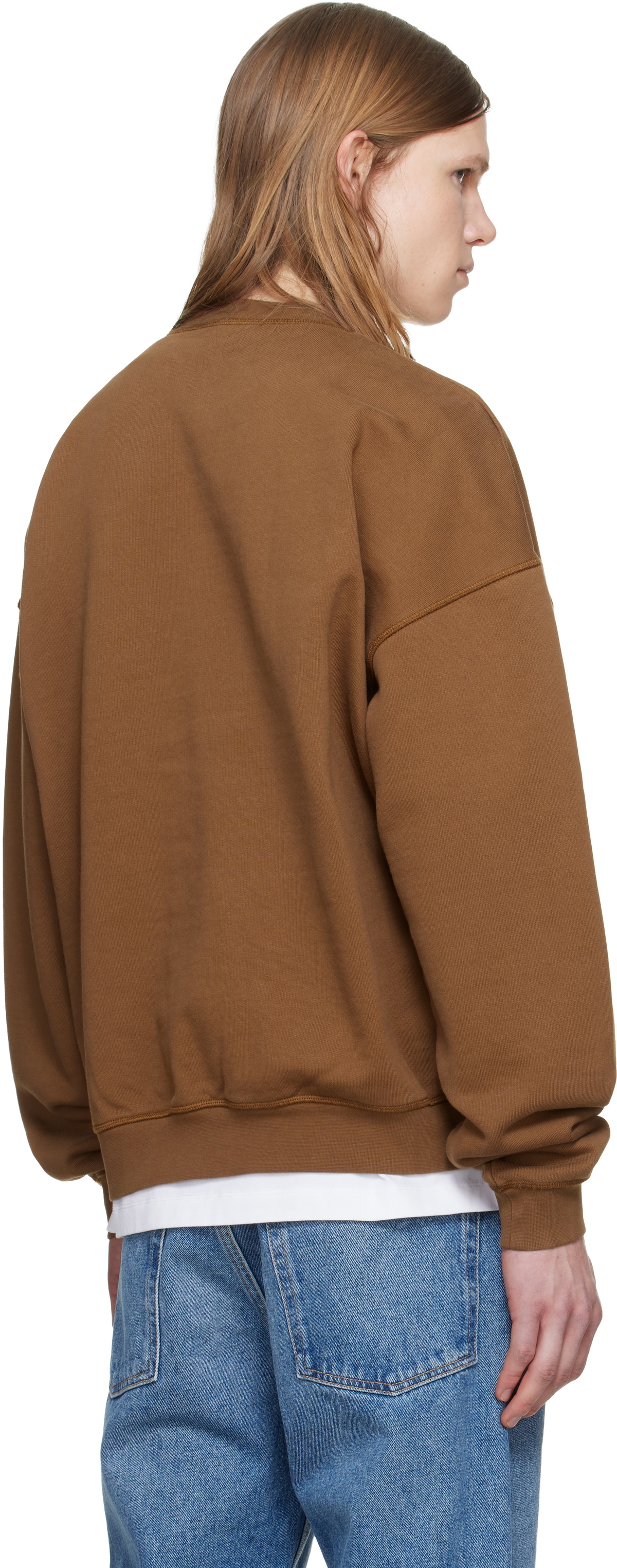 Dsquared2 Brown D2 Signature Relax Fit Crewneck Sweatshirt