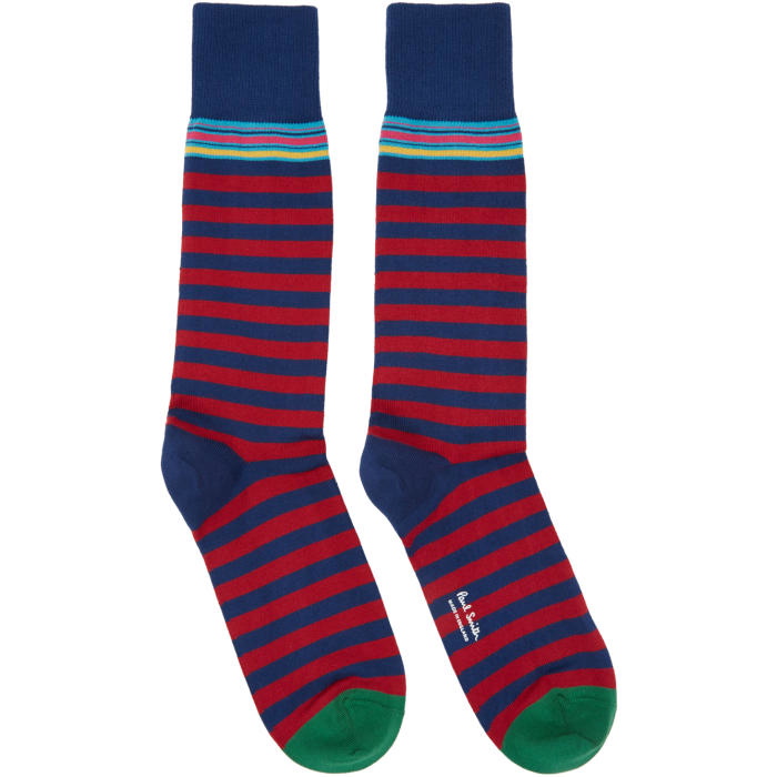Photo: Paul Smith Navy and Red Two Stripe Socks