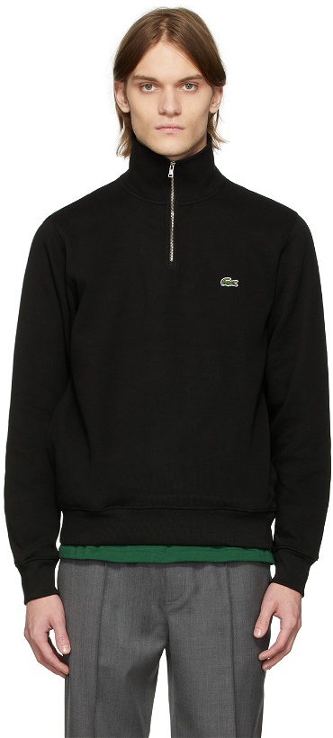 Photo: Lacoste Black Logo Half-Zip Sweatshirt