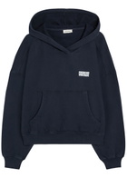 American Vintage Plizzy Hooded Cotton Sweatshirt Navy