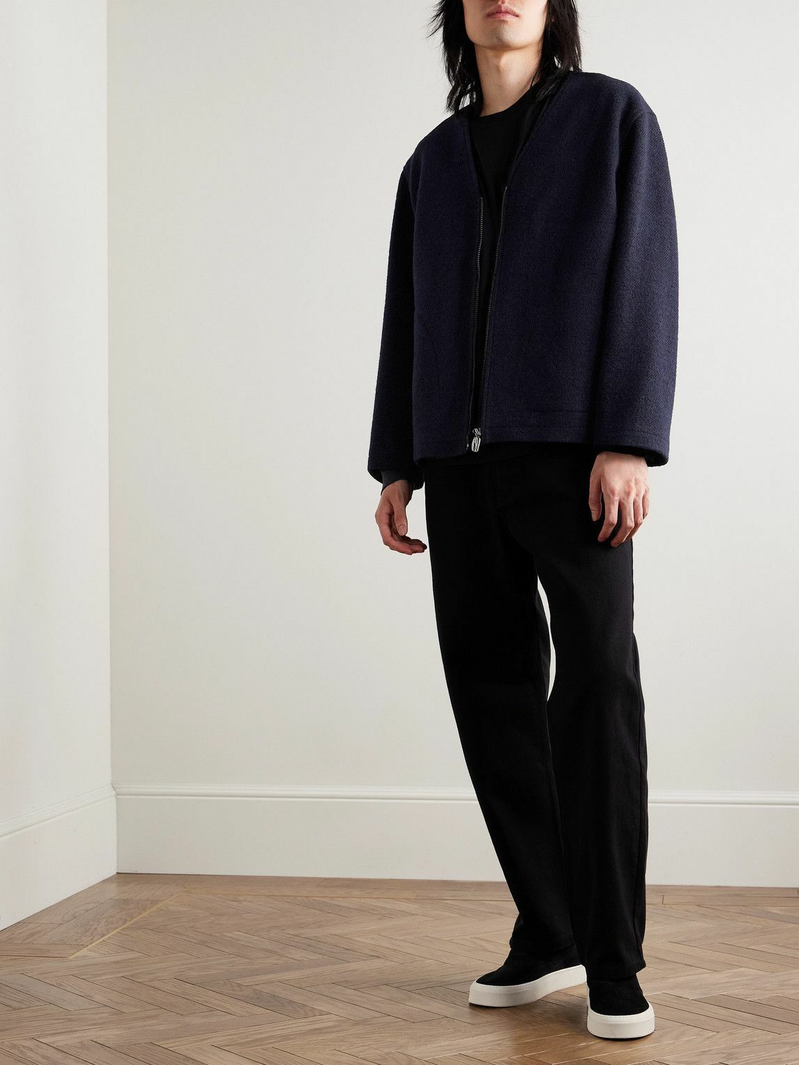 her lip to  Boucle Jacket S ブラック RACING JACKET IN BLACK – JONNY COTA