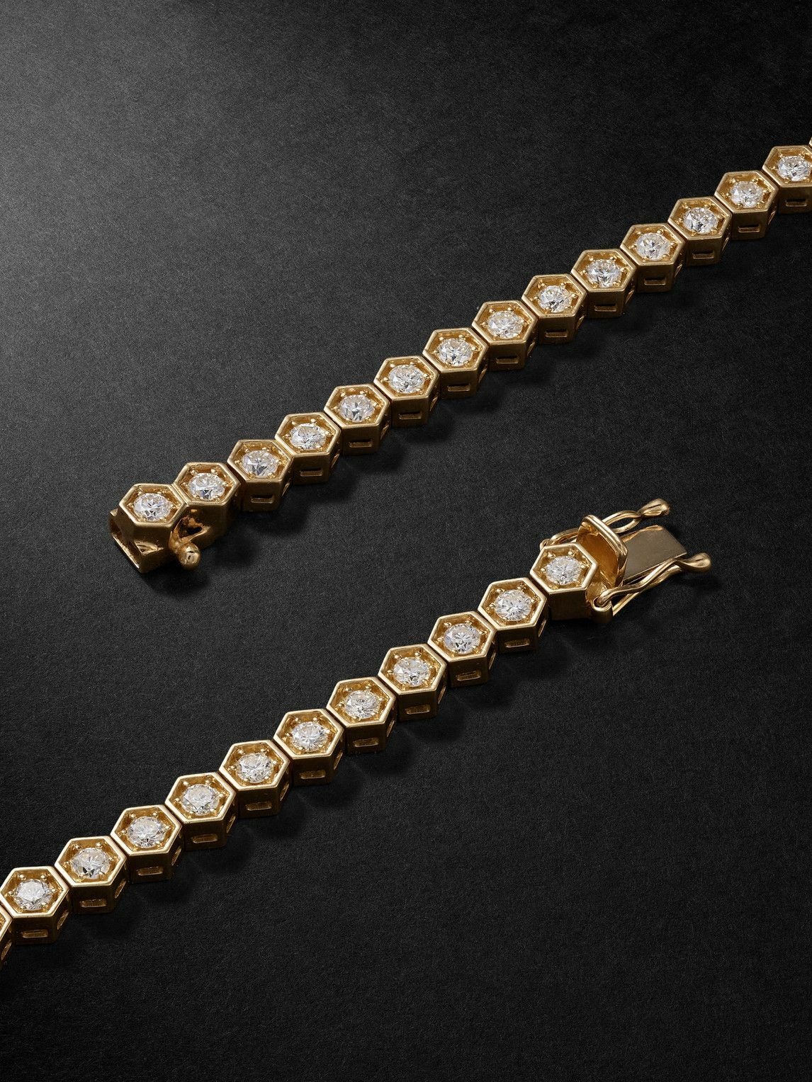 KOLOURS JEWELRY - Hexagon XXXLarge 18-Karat Gold Diamond Necklace