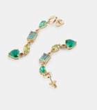 Nadine Aysoy Catena 18kt gold earrings with emeralds, peridot and tourmaline