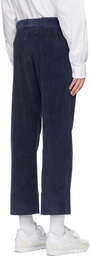 Maison Margiela Navy White Stitching Trousers