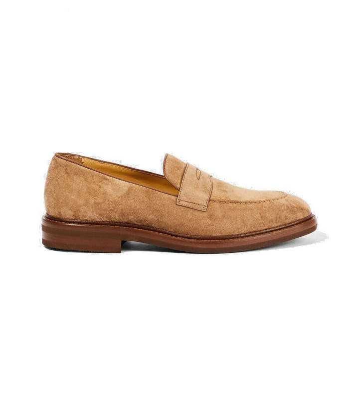 Photo: Brunello Cucinelli Suede penny loafers
