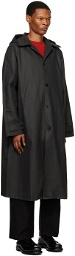 Cordera Black Hooded Trench Coat