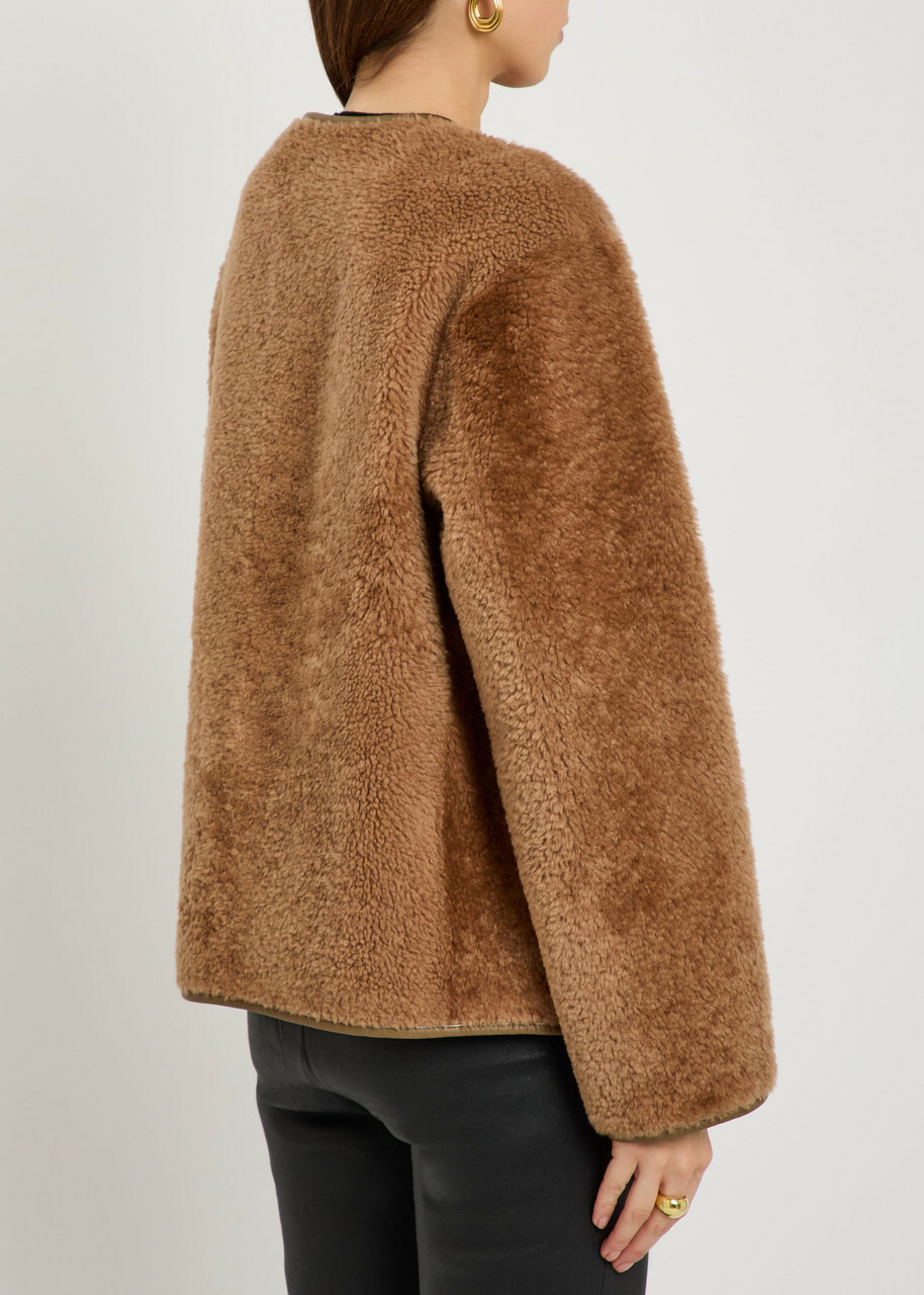 Arma Lucine Reversible Leather Jacket Beige