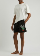 Amiri Logo Printed Shell Swim Shorts Black