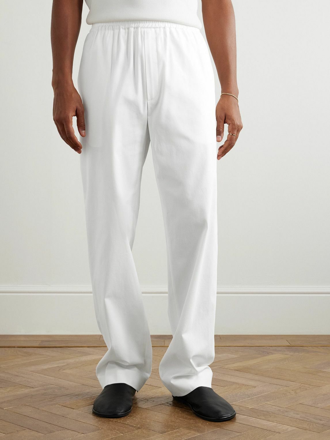 The Row - Jonah Wide-Leg Stretch Cotton and Cashmere-Blend