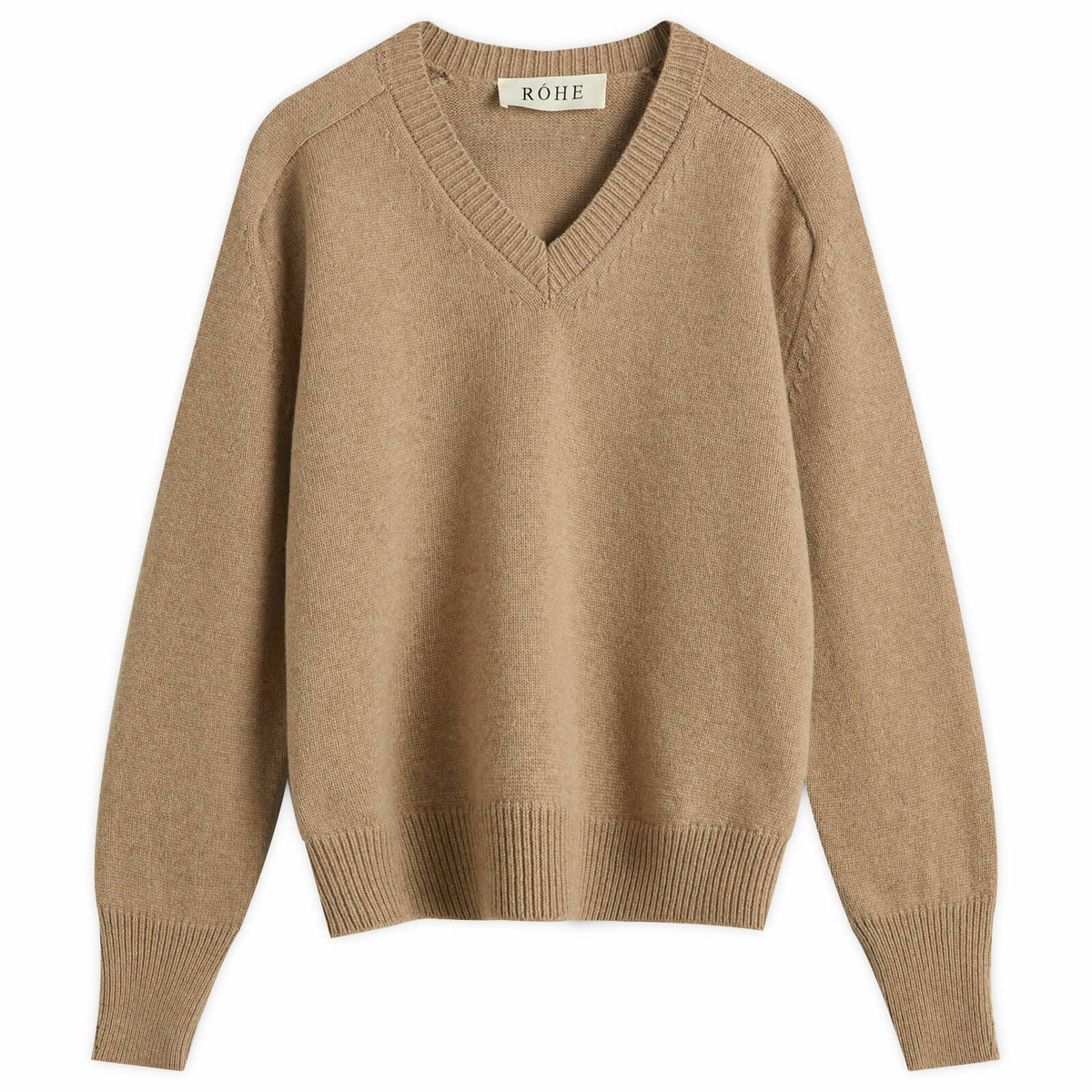 Róhe Women's Cape V-Neck Wrap Jumper in Taupe Melange