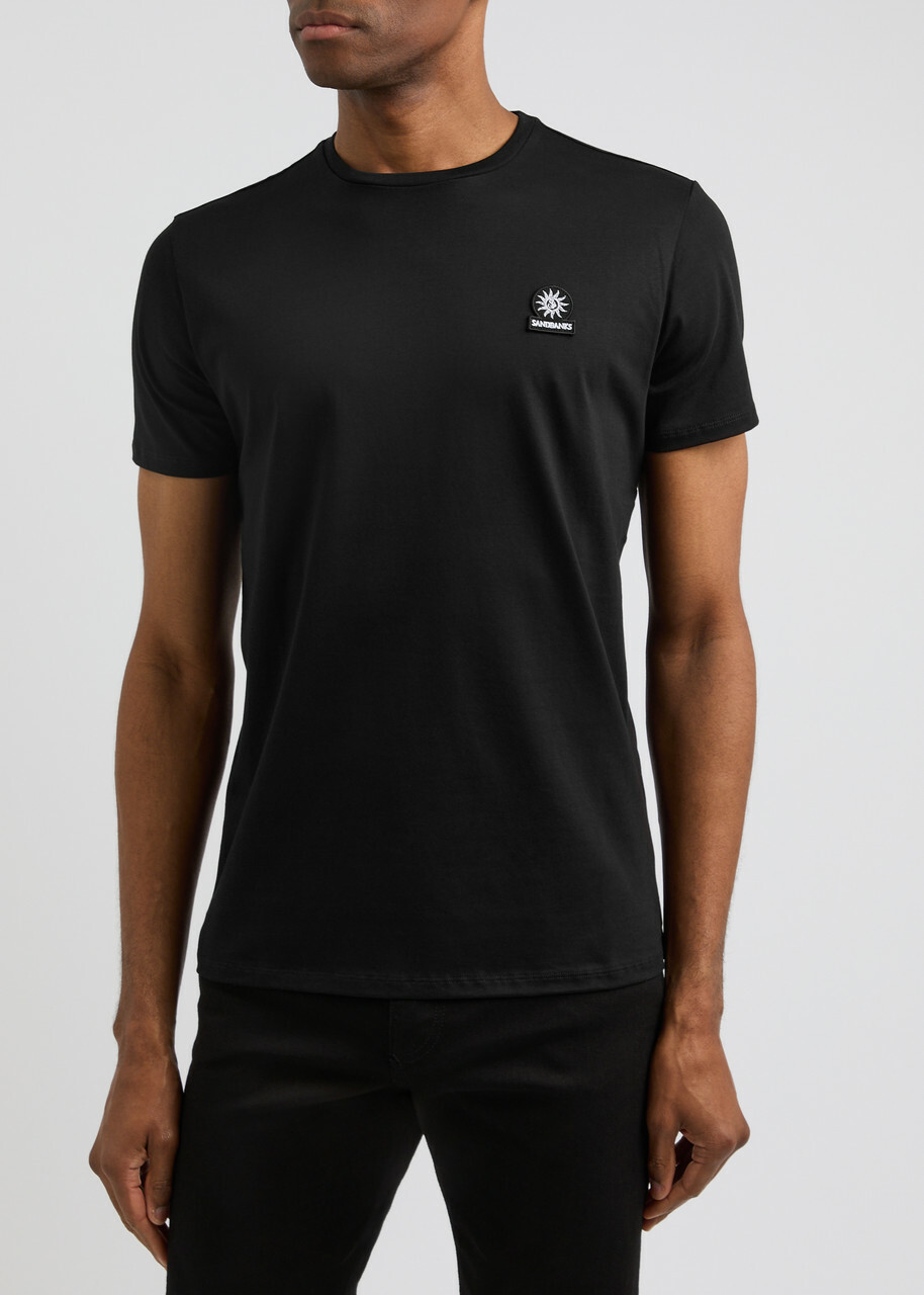 Sandbanks Logo Cotton T-shirt Black