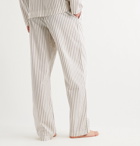 TEKLA - Striped Organic Cotton-Poplin Pyjama Trousers - White