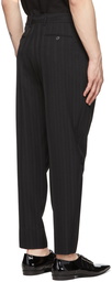 Saint Laurent Black Wool Sripe Trousers