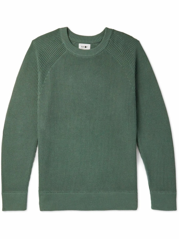 Photo: NN07 - Jacobo 6470 Ribbed Cotton Sweater - Green