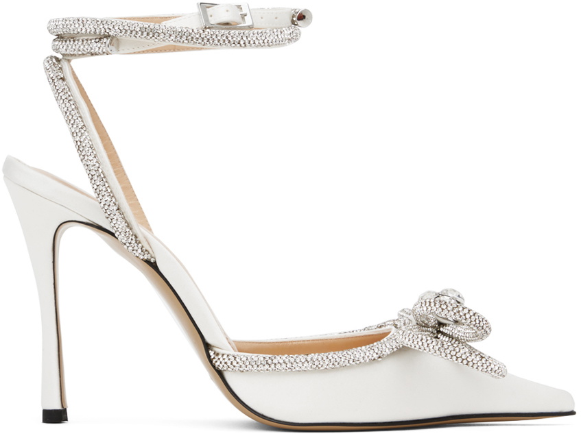 MACH & MACH White Double Bow Heels MACH & MACH