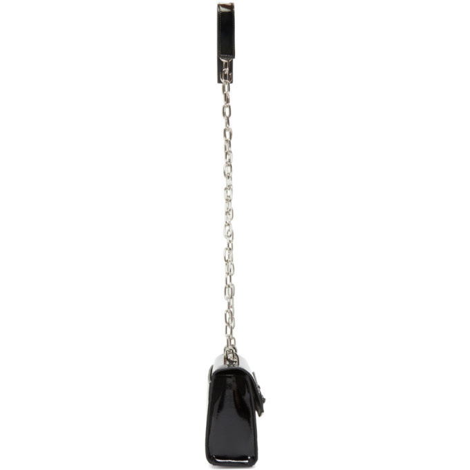 Versus Black Patent Safety Pin Shoulder Bag