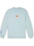 MCQ - Breathe Logo-Appliquéd Cotton-Jersey Sweatshirt - Blue
