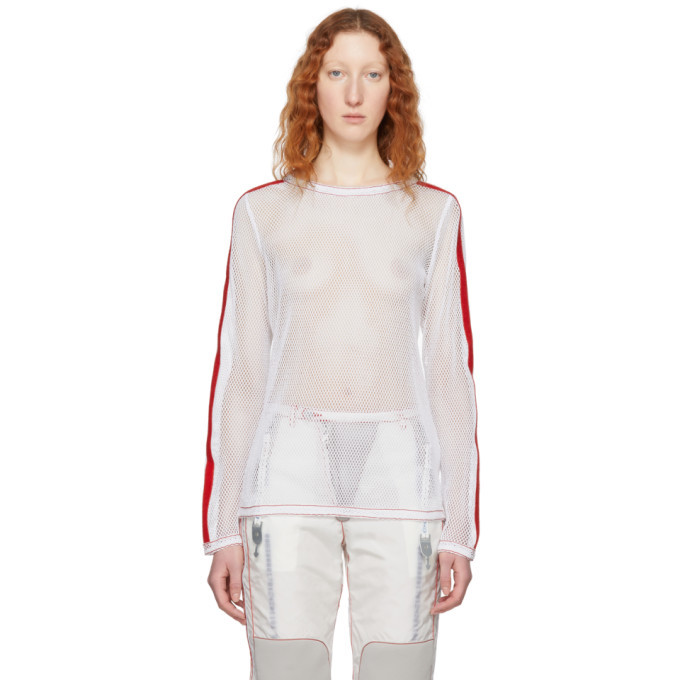 Photo: Kanghyuk White Long Sleeve Mesh Crew T-Shirt