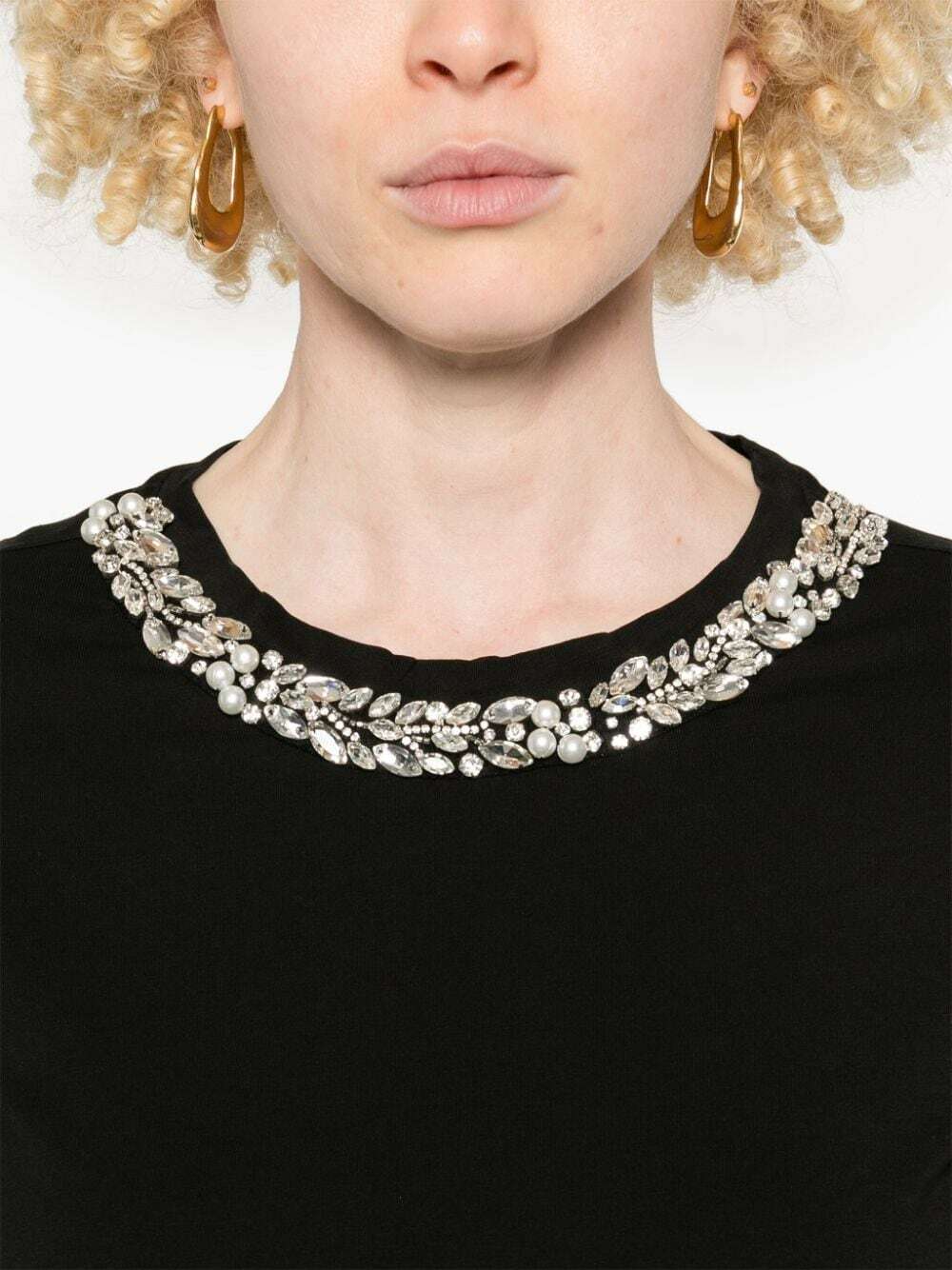 ERMANNO - Embroidered Cotton T-shirt