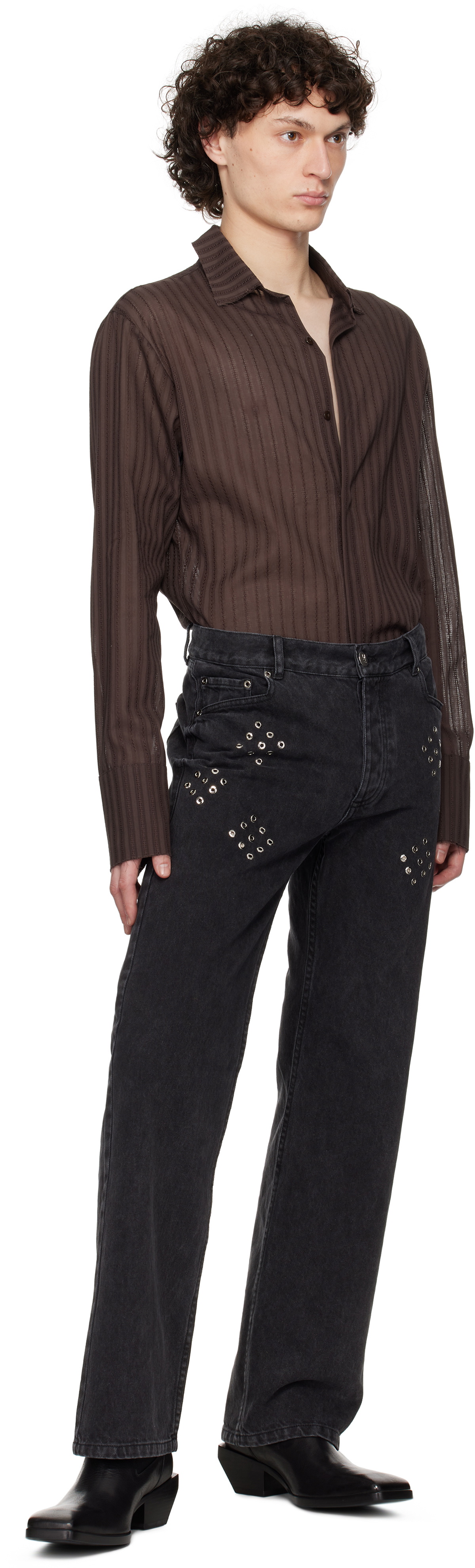Ludovic de Saint Sernin Brown Slim Shirt