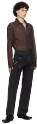 Ludovic de Saint Sernin Brown Slim Shirt