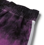 Palm Angels - Striped Tie-Dyed Cotton-Blend Velour Shorts - Purple