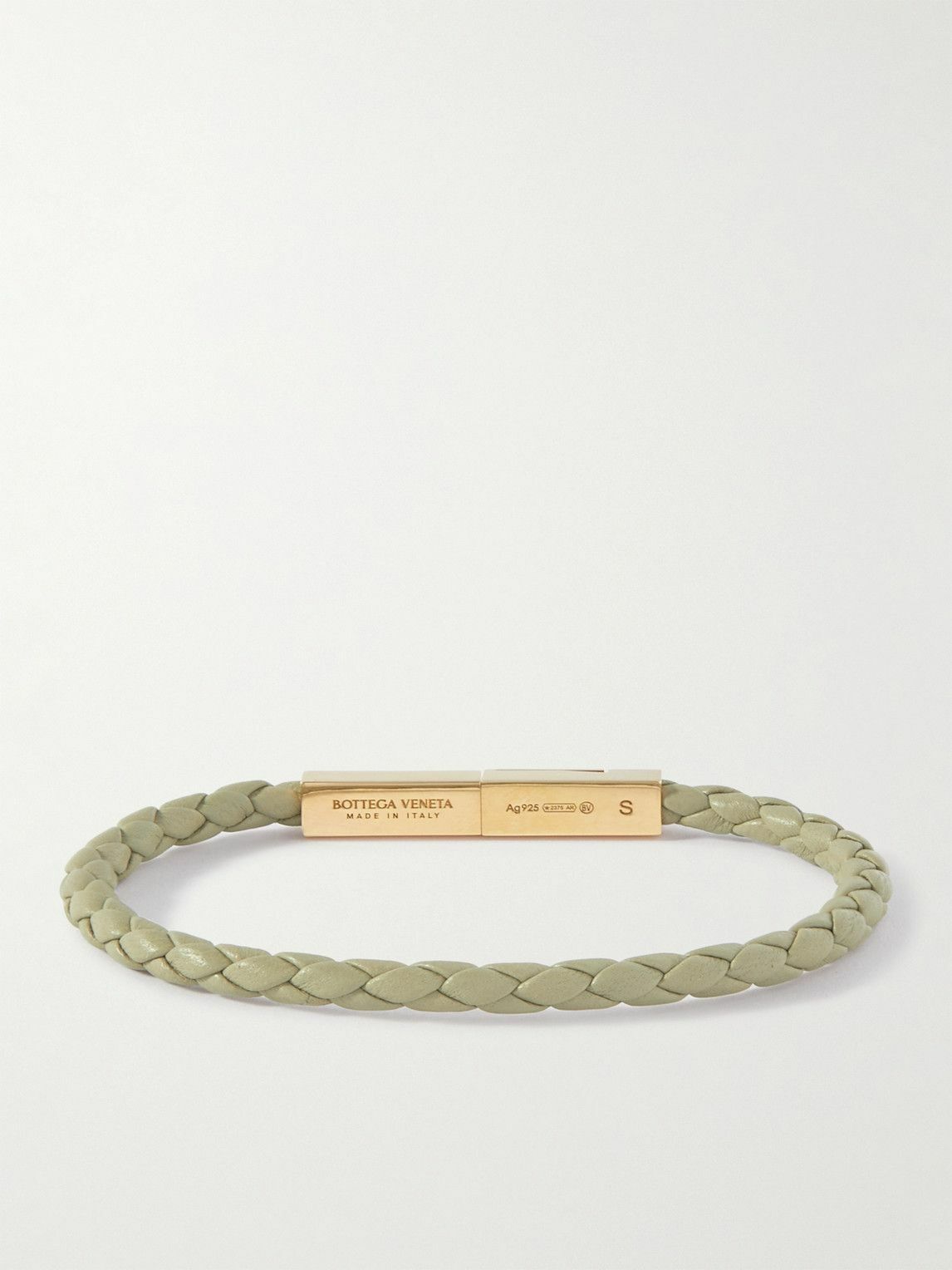Bottega Veneta - Braided Leather and Gold-Plated Bracelet - Green