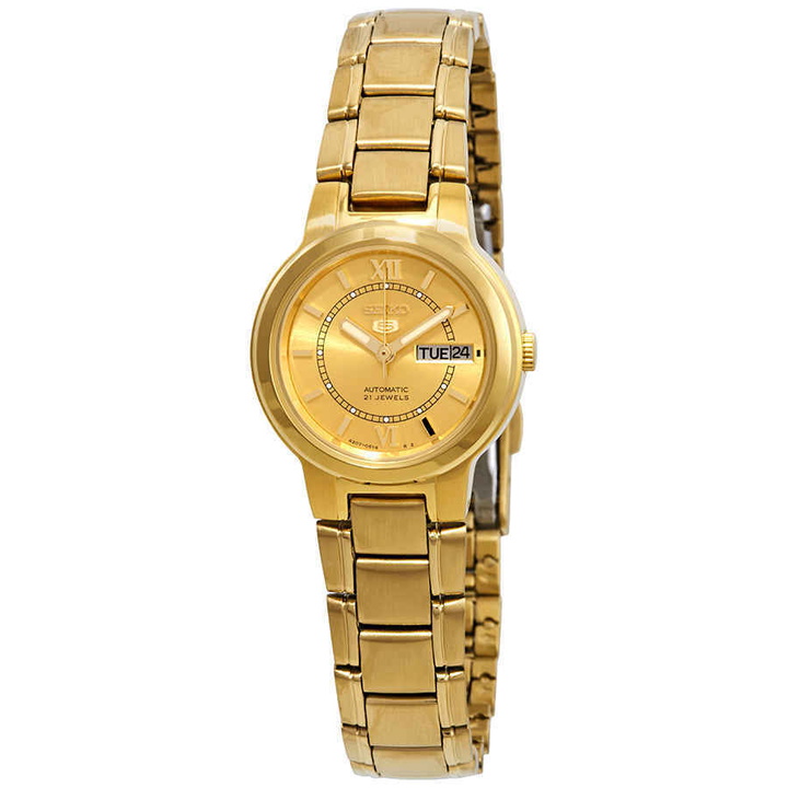 Photo: Seiko Series 5 Automatic Gold Dial Ladies Watch SYME58