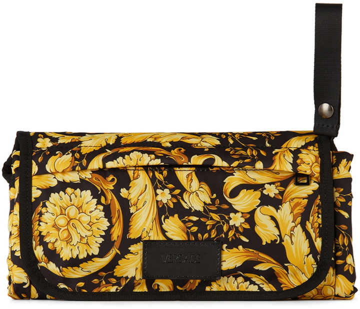 Photo: Versace Baby Black & Gold Barocco Portable Changing Mat