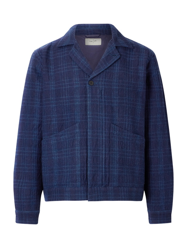 Photo: Folk - Chain Checked Cotton and Wool-Blend Jacket - Blue
