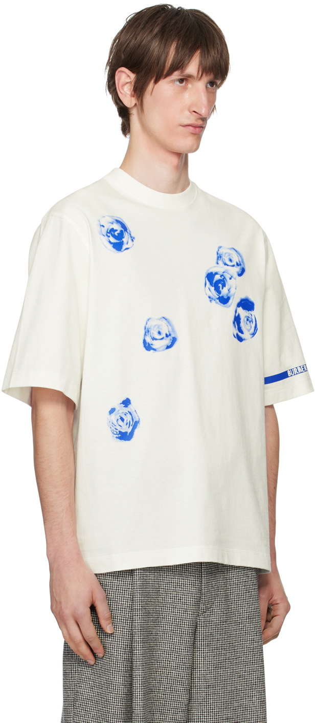 【関税込み】Burberry オフホワイト Rose Tシャツ Burberry White Rose T-Shirt Burberry