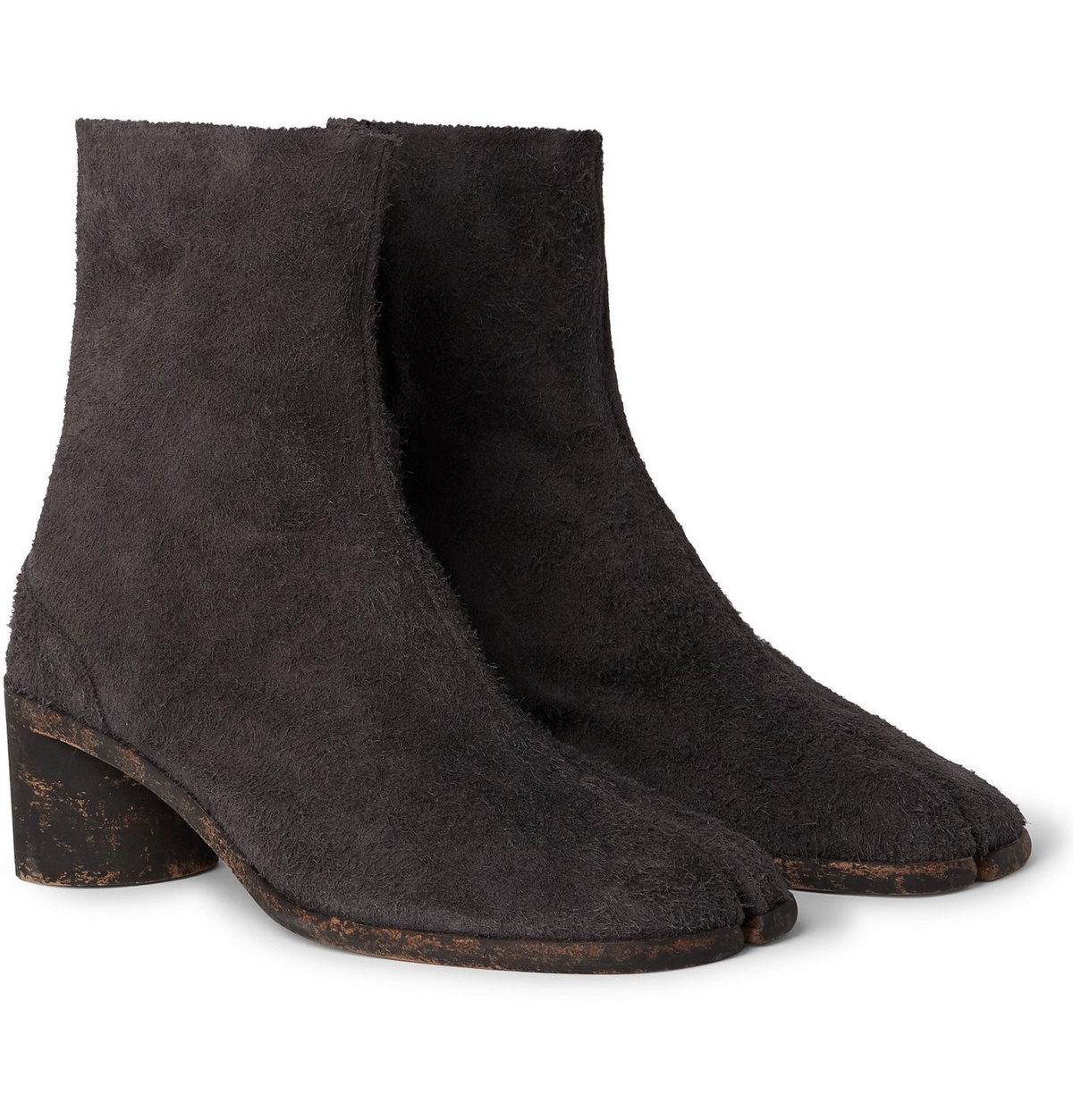 MAISON MARGIELA - Tabi Brushed-Suede Boots - Gray Maison Margiela