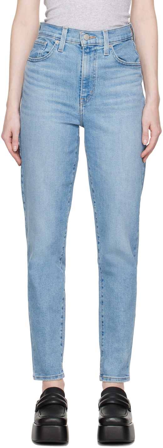 Levi's Blue High-Waisted Mom Jeans