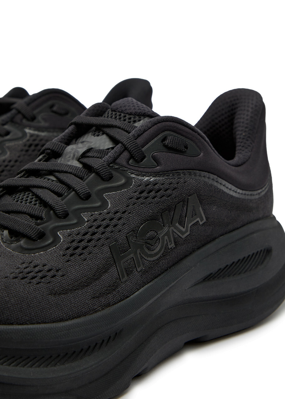 Hoka Bondi 9 Jacquard Mesh-knit Sneakers Black