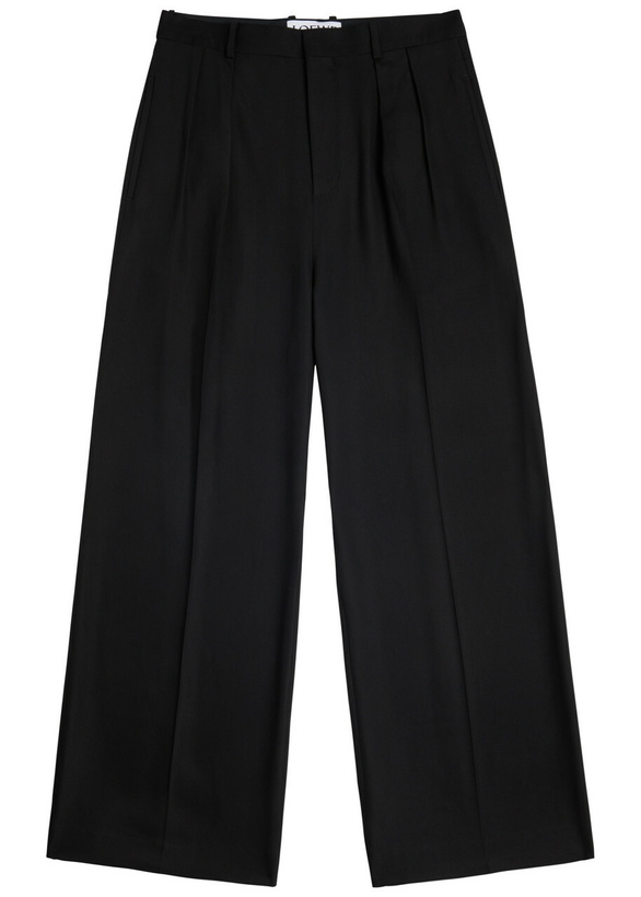Photo: Loewe Logo-embroidered Woven Trousers Black