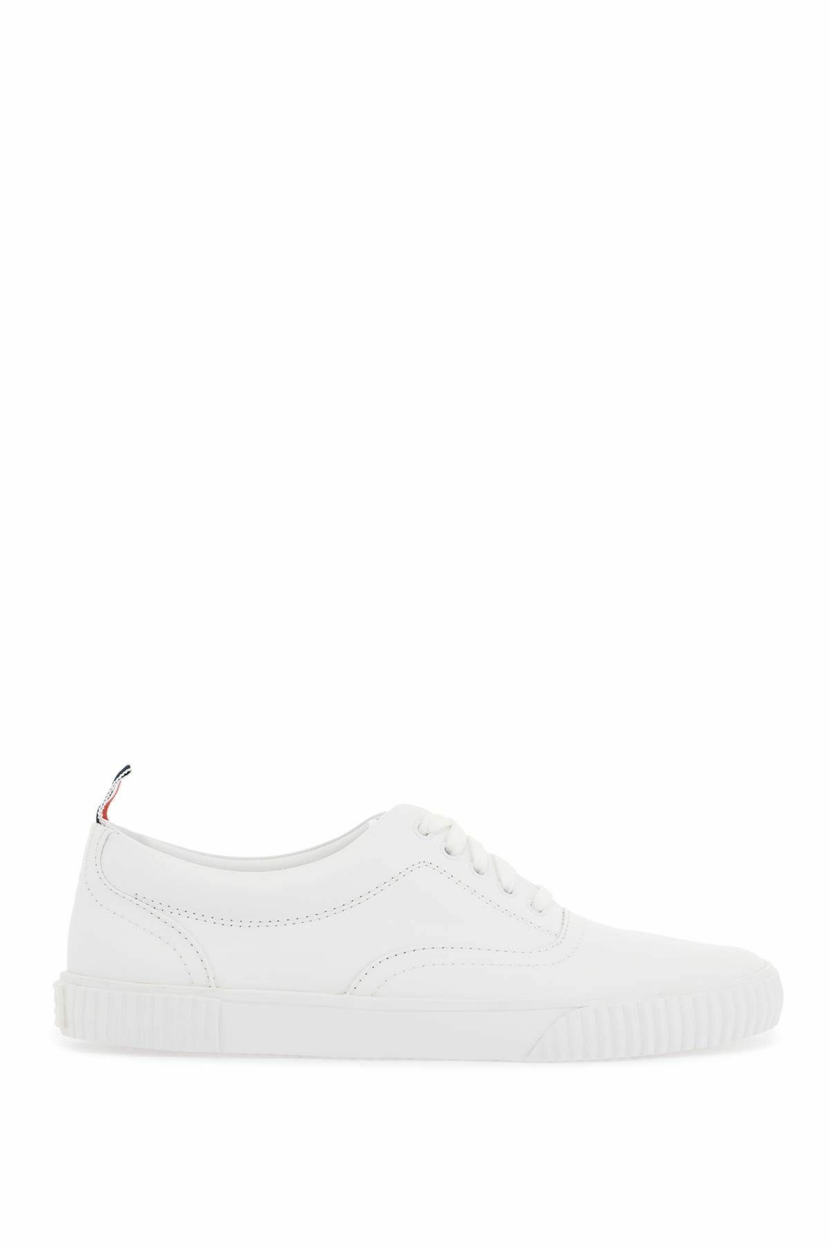 スニーカー THOM BROWNE White Leather Sneakers THOM BROWNE | Leather Low Top Sneakers | Men | Lane Crawford