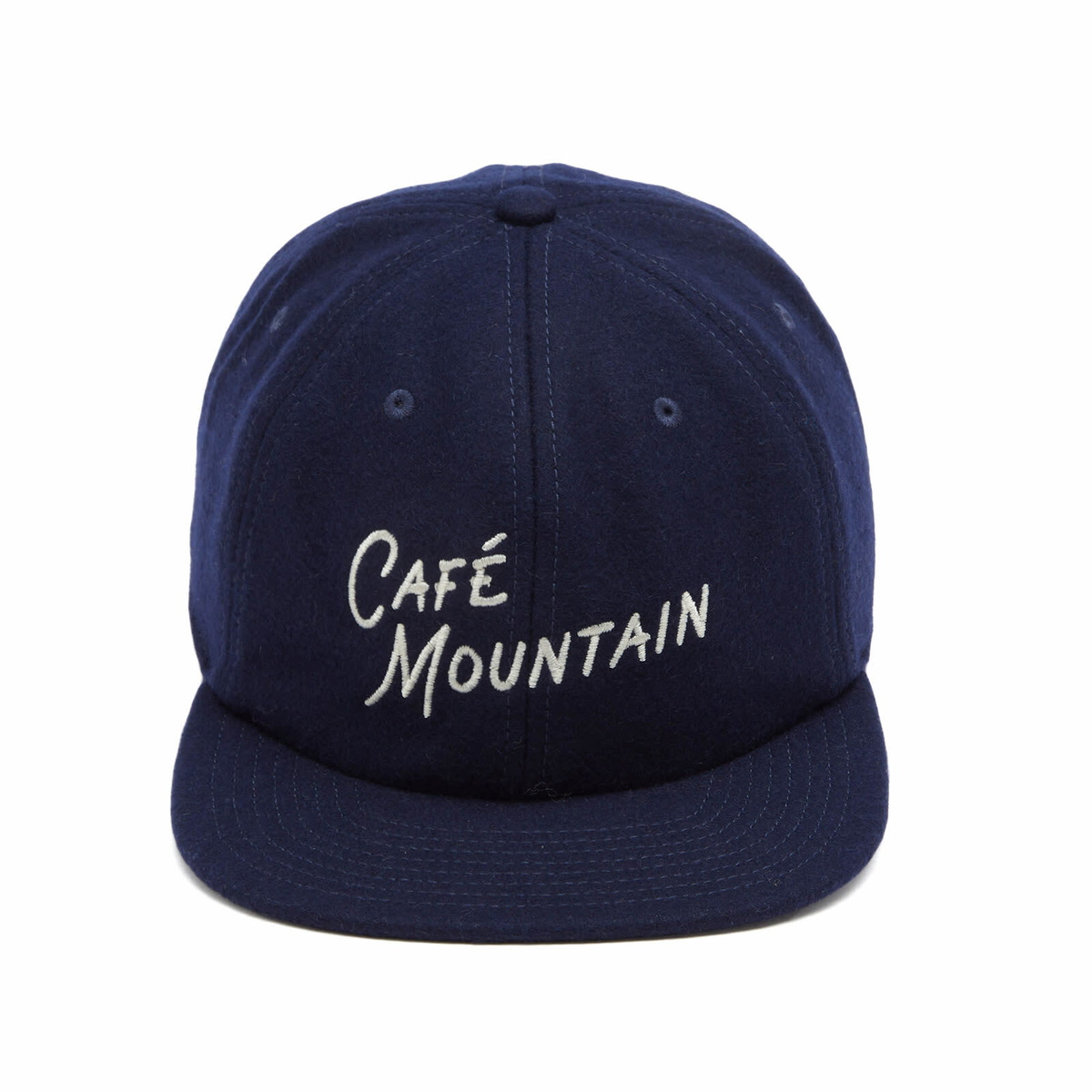 Café Mountain Men's Script Logo Wool Cap in Navy 