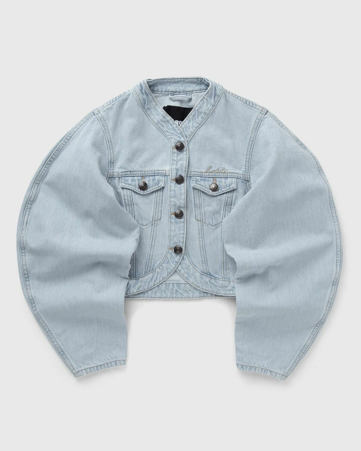 ROTATE Birger Christensen Round Sleeve Denim Jacket Blue Women