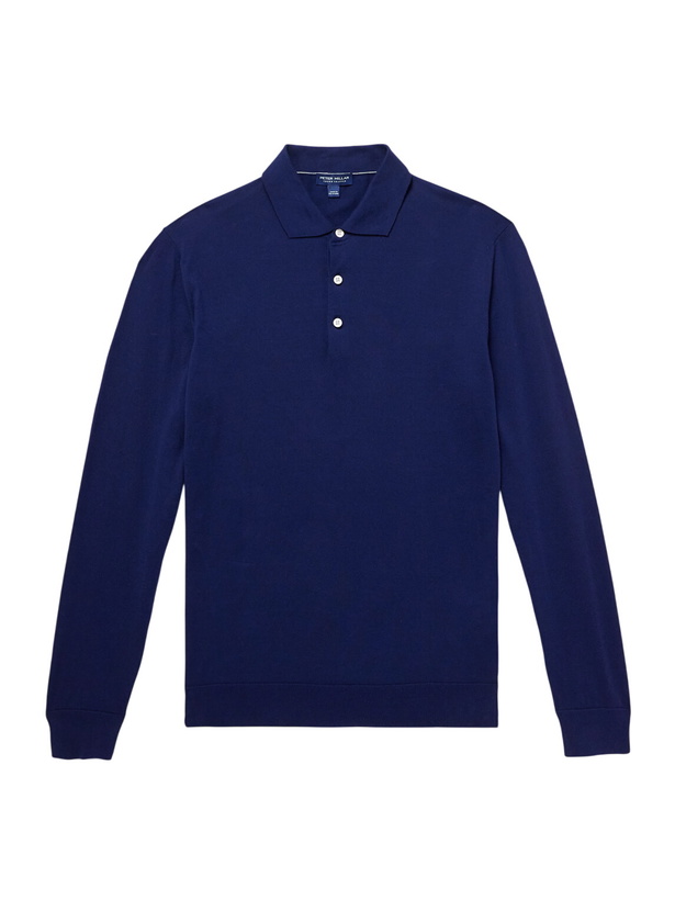 Photo: Peter Millar - Mariner Sea Island Cotton Polo Shirt - Blue